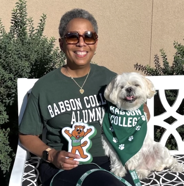 Leslie and Mimi reppin' Babson College, Leslie's alma mater.